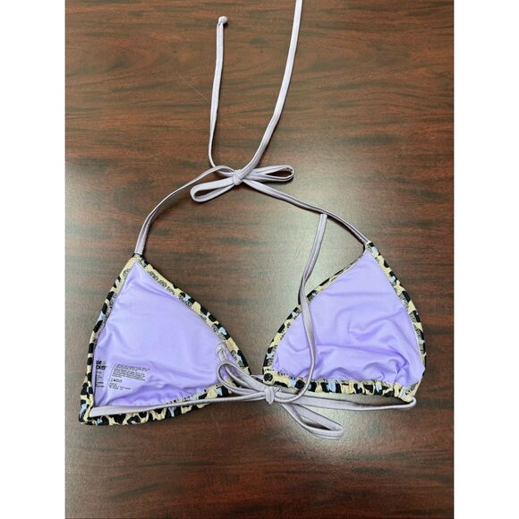 Love & Sports Leopard Print Tie Bikini Top Size Large (10-12) - Picture 2 of 3